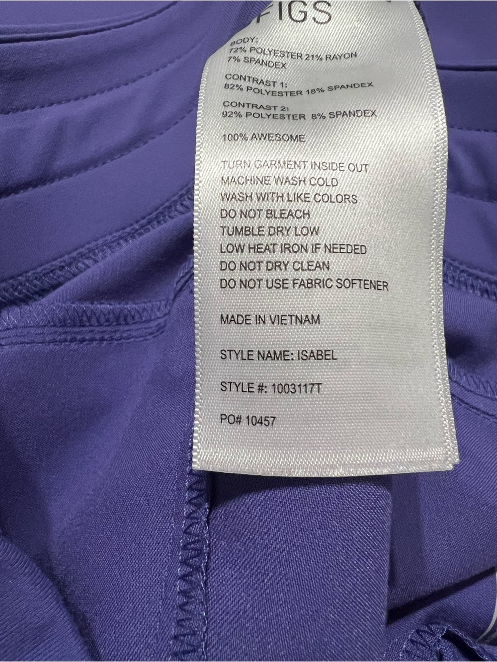 Figs Isabel wide leg medium tall amethyst!